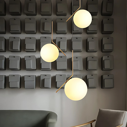 Metalen glazen bol hanglamp