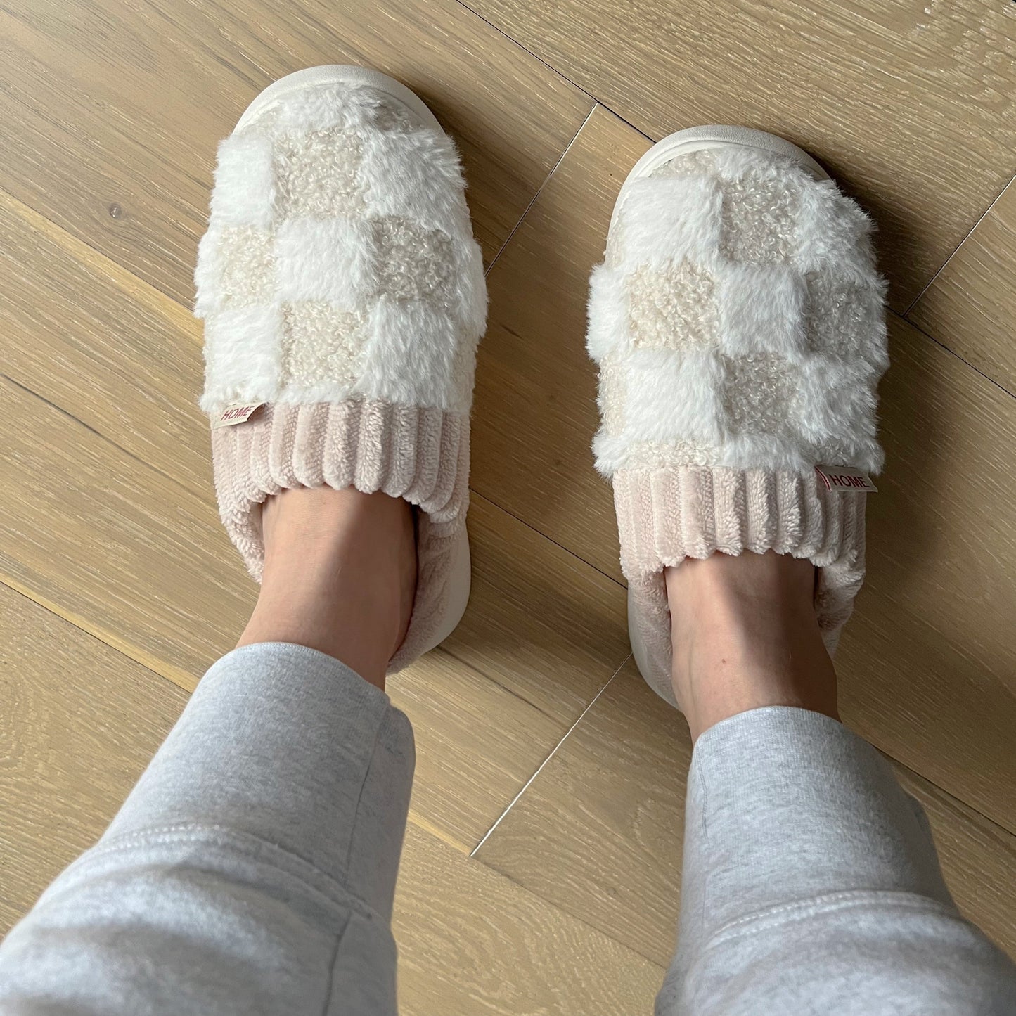 Winter Teen Wrap Warme geruite Katoenen Pantoffels