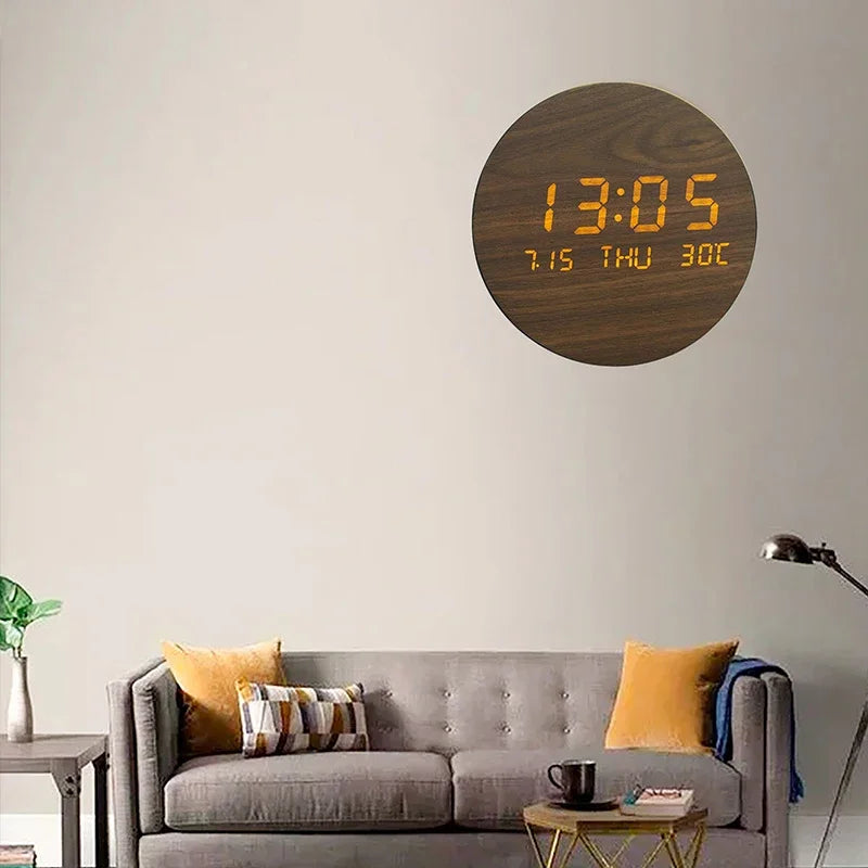 LED Digitale Wandklok Temperatuur Datum