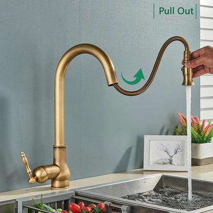 Antique Bronze Kitchen Faucet with Touch Control