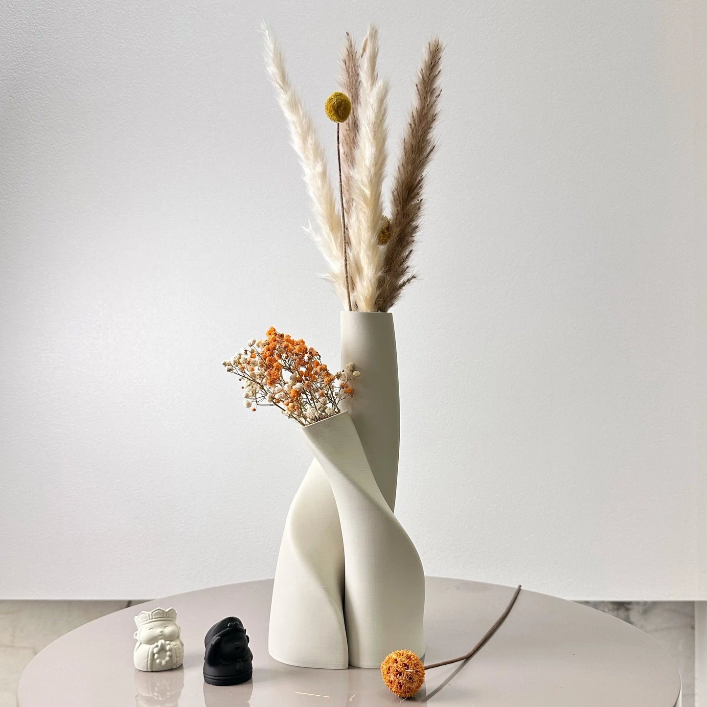 Couple Vaas met gedroogde bloemen