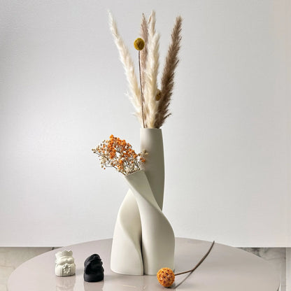 Couple Vaas met gedroogde bloemen