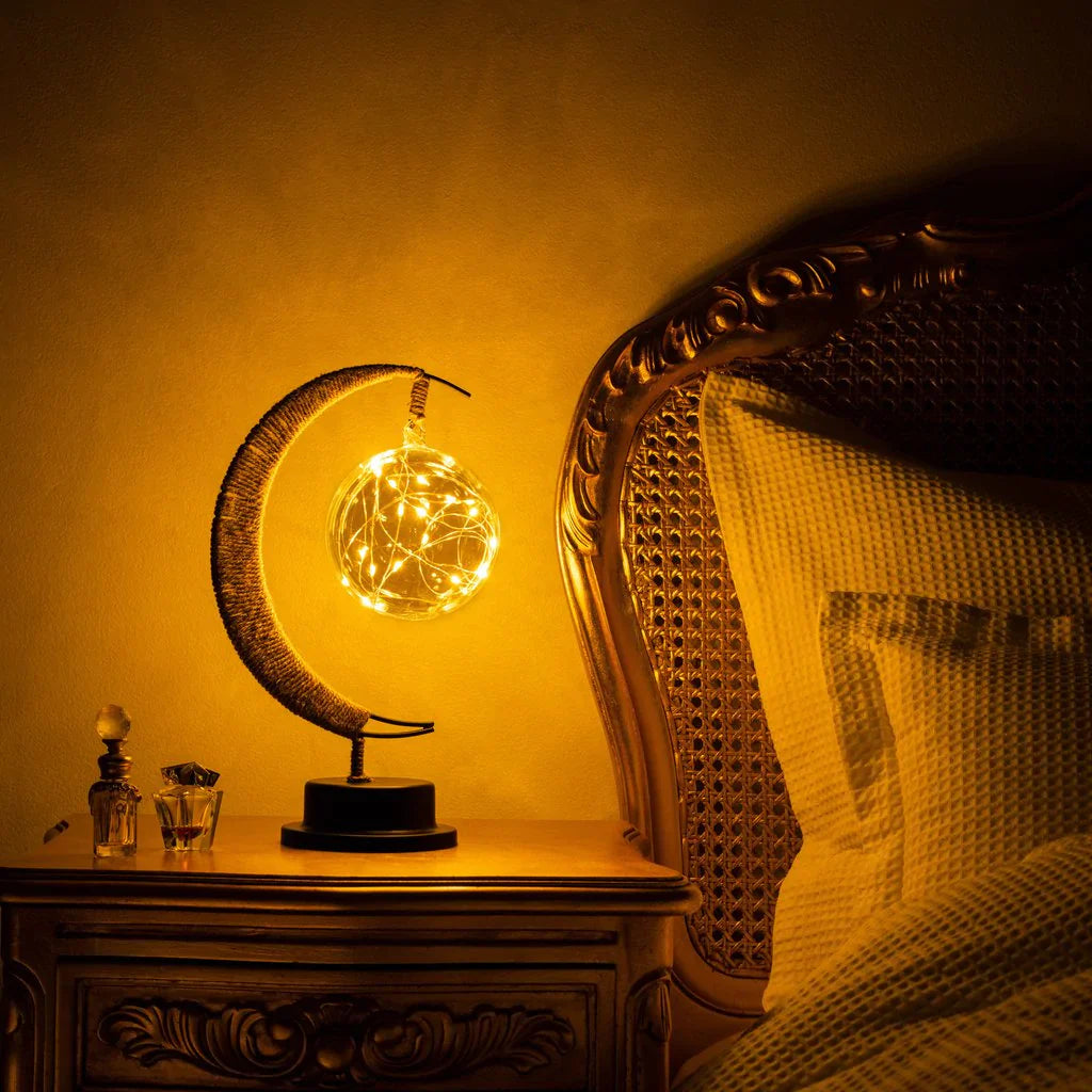 Maanlamp Rotan Handgemaakt LED