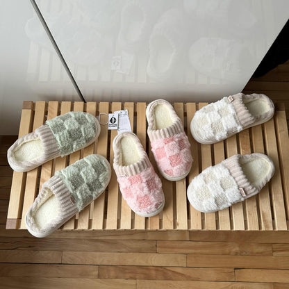 Winter Teen Wrap Warme geruite Katoenen Pantoffels