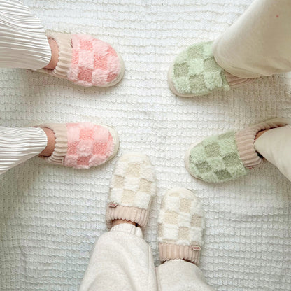 Winter Teen Wrap Warme geruite Katoenen Pantoffels