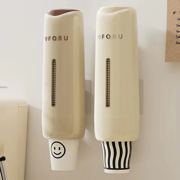 Wall-mounted No-Drill Cup Dispenser
