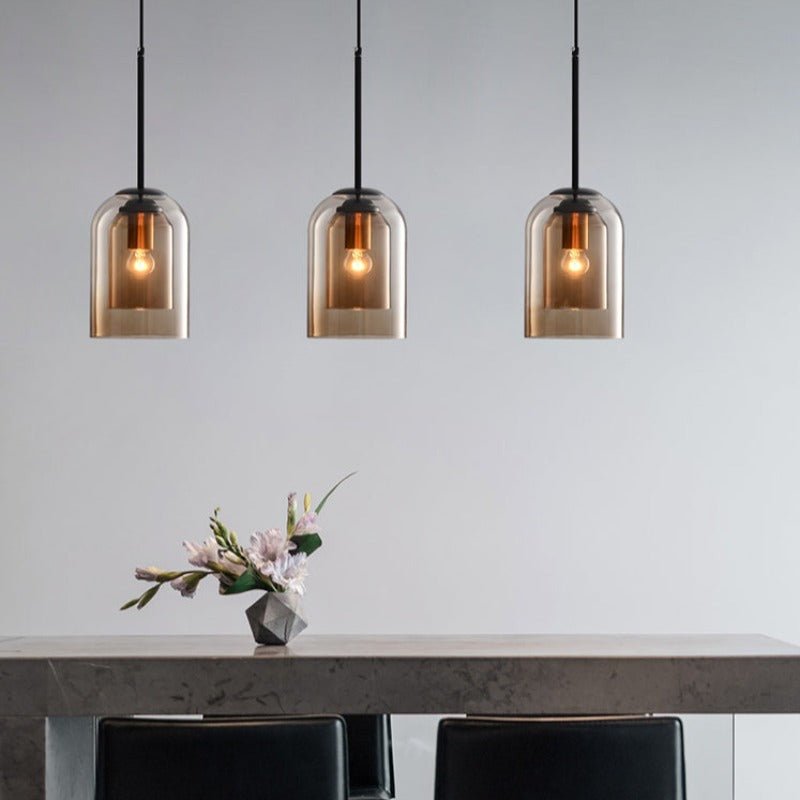 Dubbellaagse Glazen Hanglamp