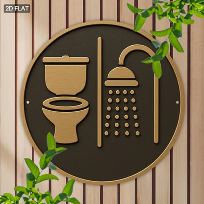 Modern Douche Toilet Pictogram Bord