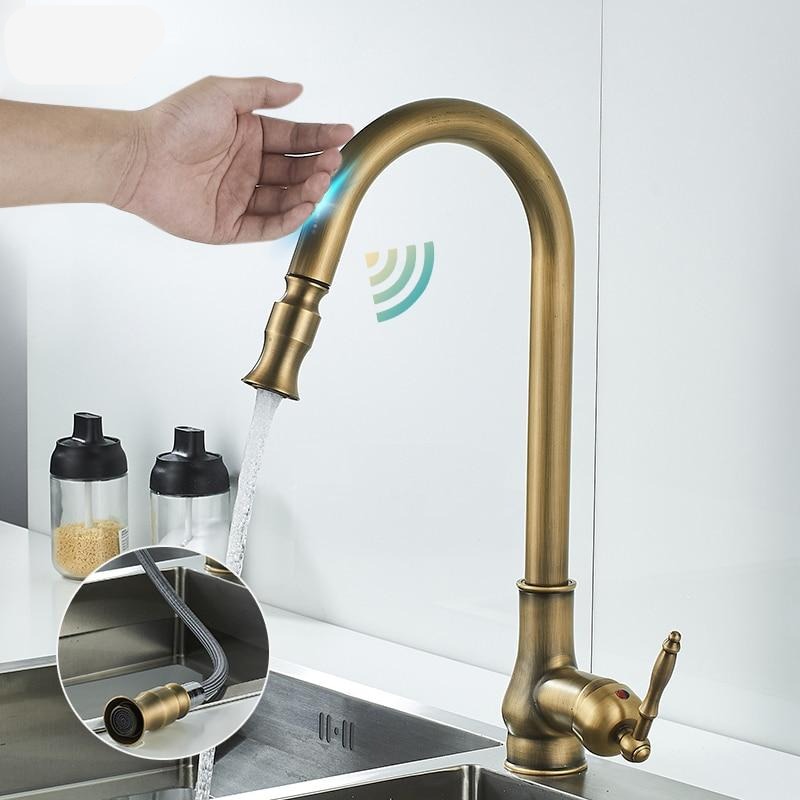 Antique Bronze Kitchen Faucet with Touch Control