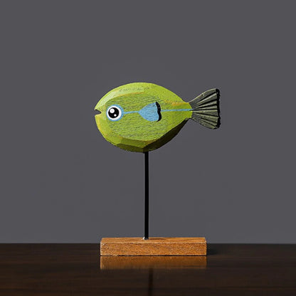 Handgemaakte Houten Vissculptuur