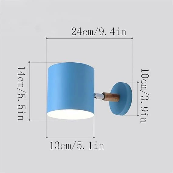 Nordic Macaron Cilinder Rotatable 1-Licht Wandlamp