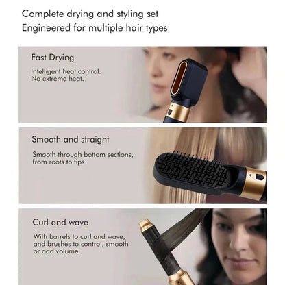Glossify 5-in-1 Haarstyler Föhnborstel met Ionentechnologie