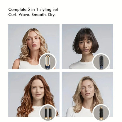 Glossify 5-in-1 Haarstyler Föhnborstel met Ionentechnologie