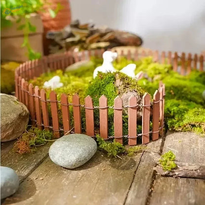 1pc 90cm Mini Fence, Garden And Bonsai Decoration Fairy Tale Garden Fence Wooden Decoration, DIY HandicraftProject Mini Picket Fence