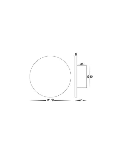 Moderne Aluminium Schijf Wandlamp | TRIColour