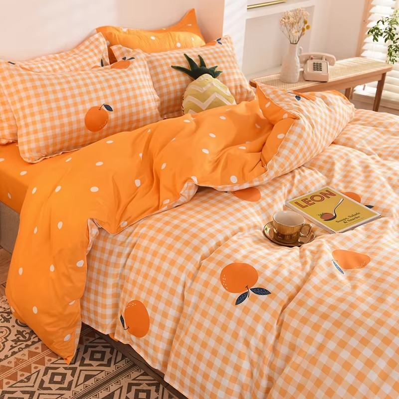Zachte Oranje Zomer Bedlaken En Kussen