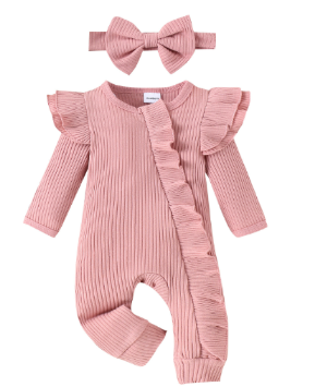 Ruffle Babypak – Zachte Jumpsuit met Speelse Details
