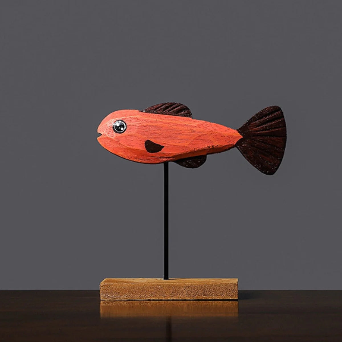 Handgemaakte Houten Vissculptuur
