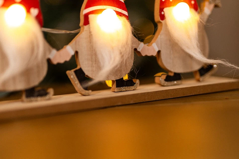 29 cm Houten Gonk Kerstman LED Bord