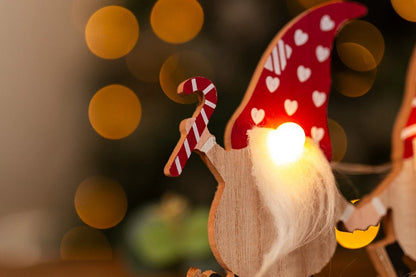 29 cm Houten Gonk Kerstman LED Bord