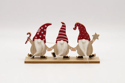29 cm Houten Gonk Kerstman LED Bord