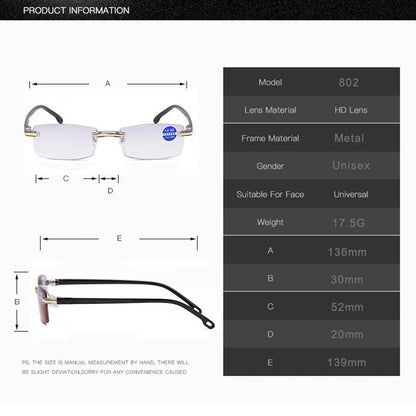 Viselio Intelligente Leesbril met Multifocale Lenzen | Ultraleicht & Blauwlichtfilter | Voor Dichtbij- & Verafzien | Titanenframe TR90