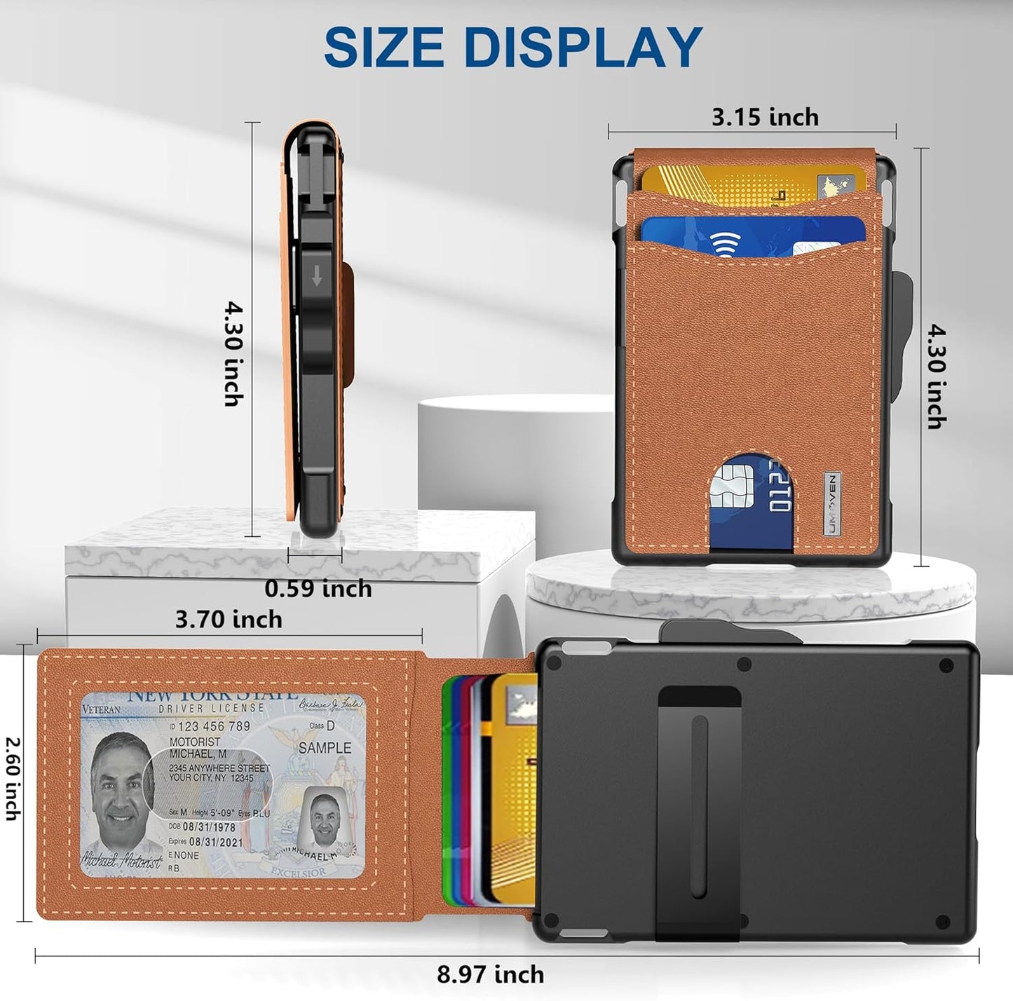 Anti - theft Aluminium Wallet Money Clip Credit Card Holder RFID Blocking Bifold Minimalist Wallet