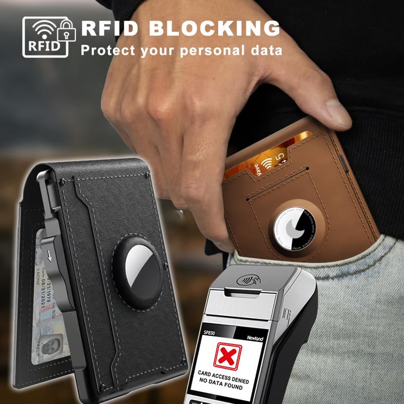 Anti - theft Aluminium Wallet Money Clip Credit Card Holder RFID Blocking Bifold Minimalist Wallet