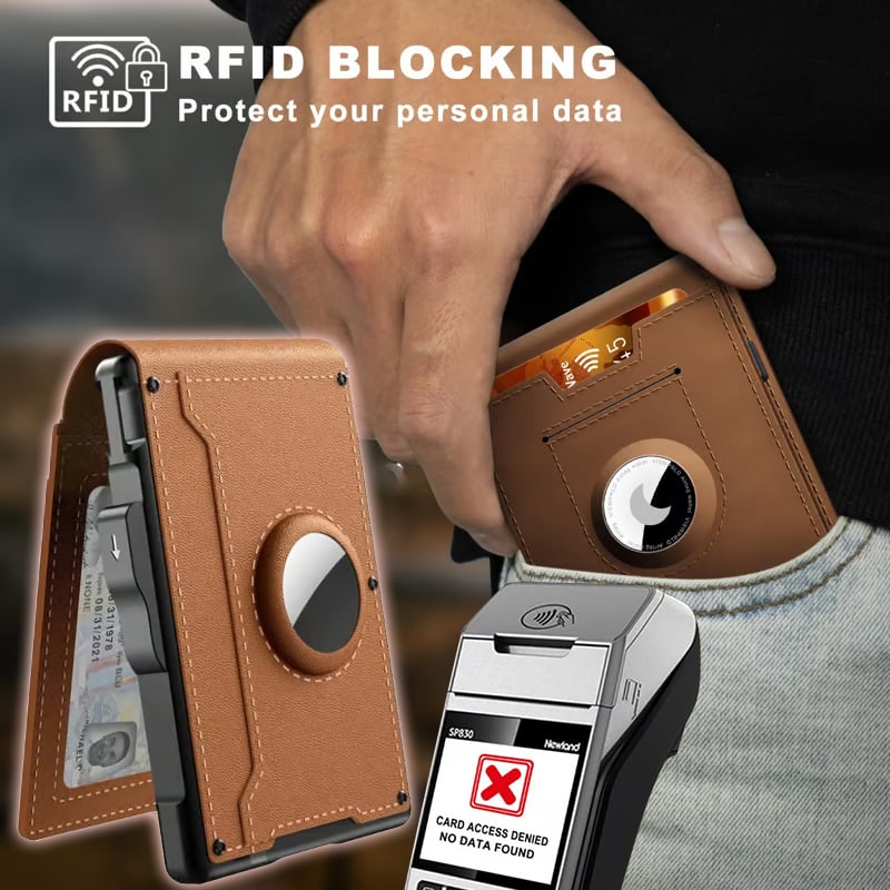 Anti - theft Aluminium Wallet Money Clip Credit Card Holder RFID Blocking Bifold Minimalist Wallet