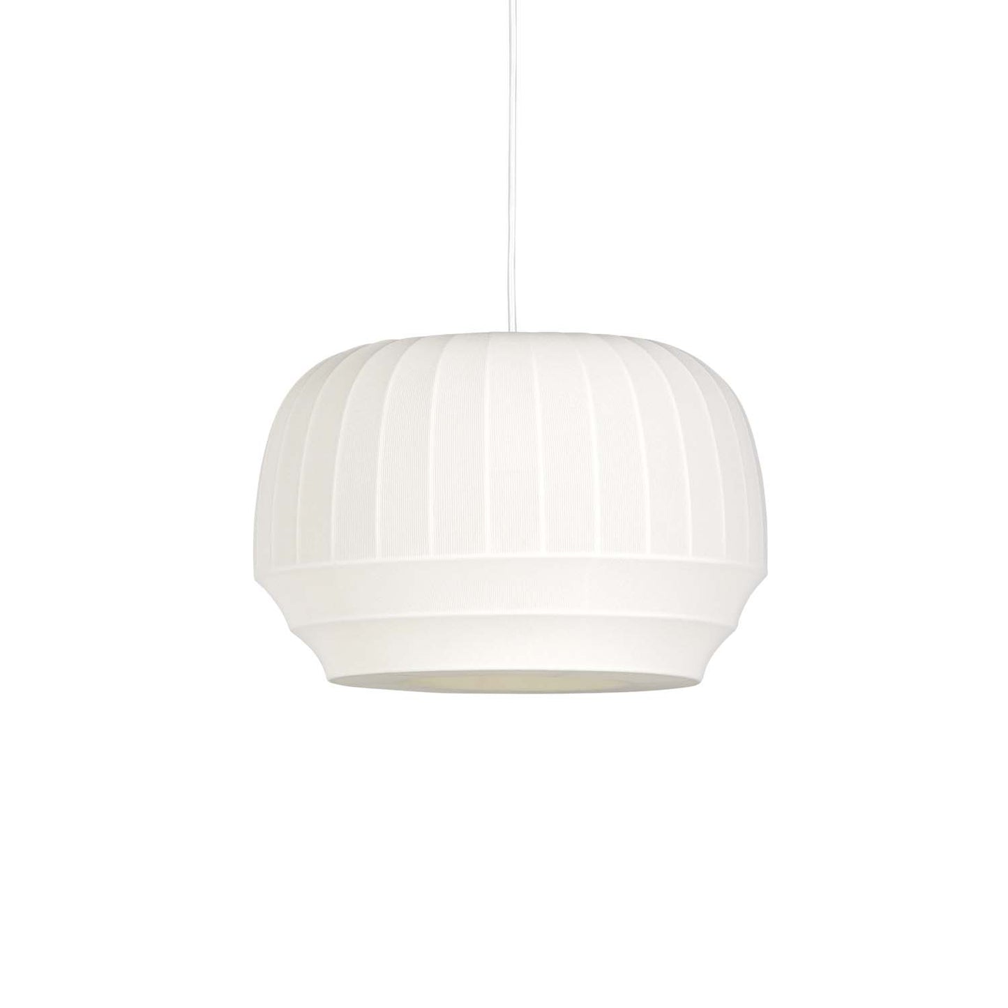 Tradition - Witte stoffen hanglamp in Japandi-stijl, ontwerp door een designer