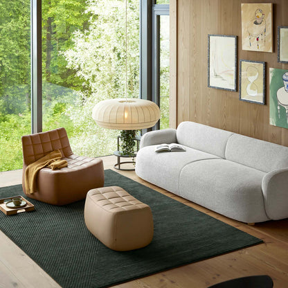 Tradition - Witte stoffen hanglamp in Japandi-stijl, ontwerp door een designer