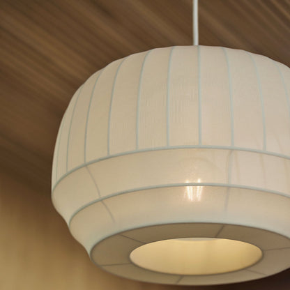 Tradition - Witte stoffen hanglamp in Japandi-stijl, ontwerp door een designer