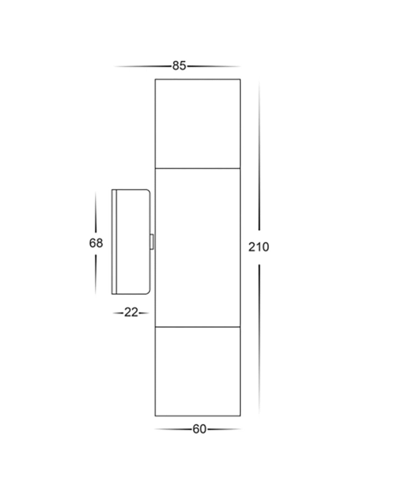 Op & Neer Pilaar Licht | Antiek Messing | TRIColour