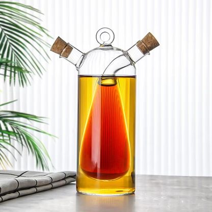 Druppelvrije Olie- en Azijndispenser Met Kurkstoppen