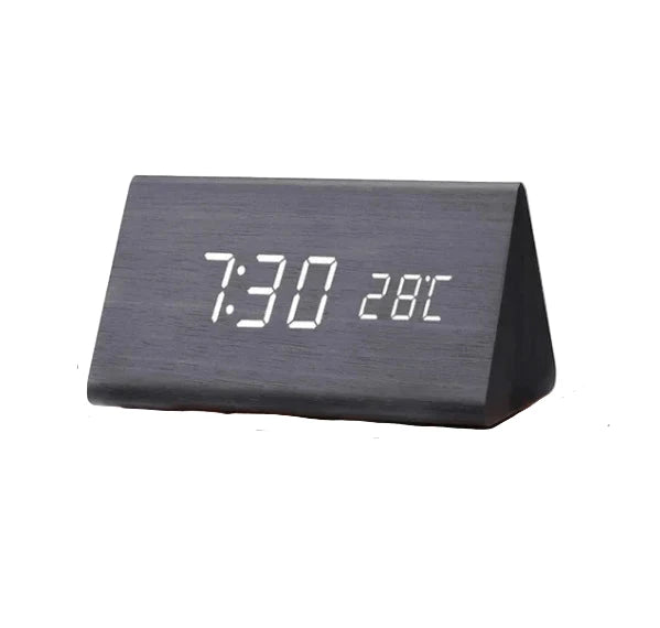 Houten LED Wekker Met Stemcontrole